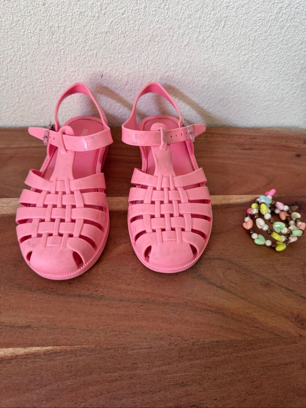 Mini Melissa girls youth size 1 cotton candy bubblegum jelly Mary Jane summer sh